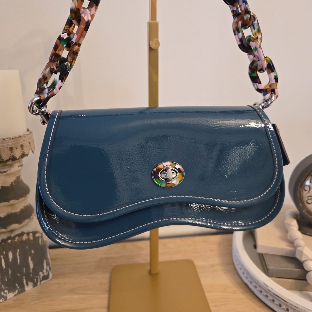 Coach Coachtopia Wavy Dinky Crossbody – Deep Turquoise (CQ056) NWT - Picture 2 of 10